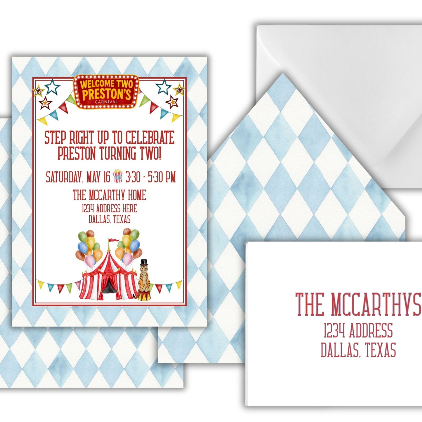 Preston's Circus Birthday Invitation (We Love Janelle Paige)