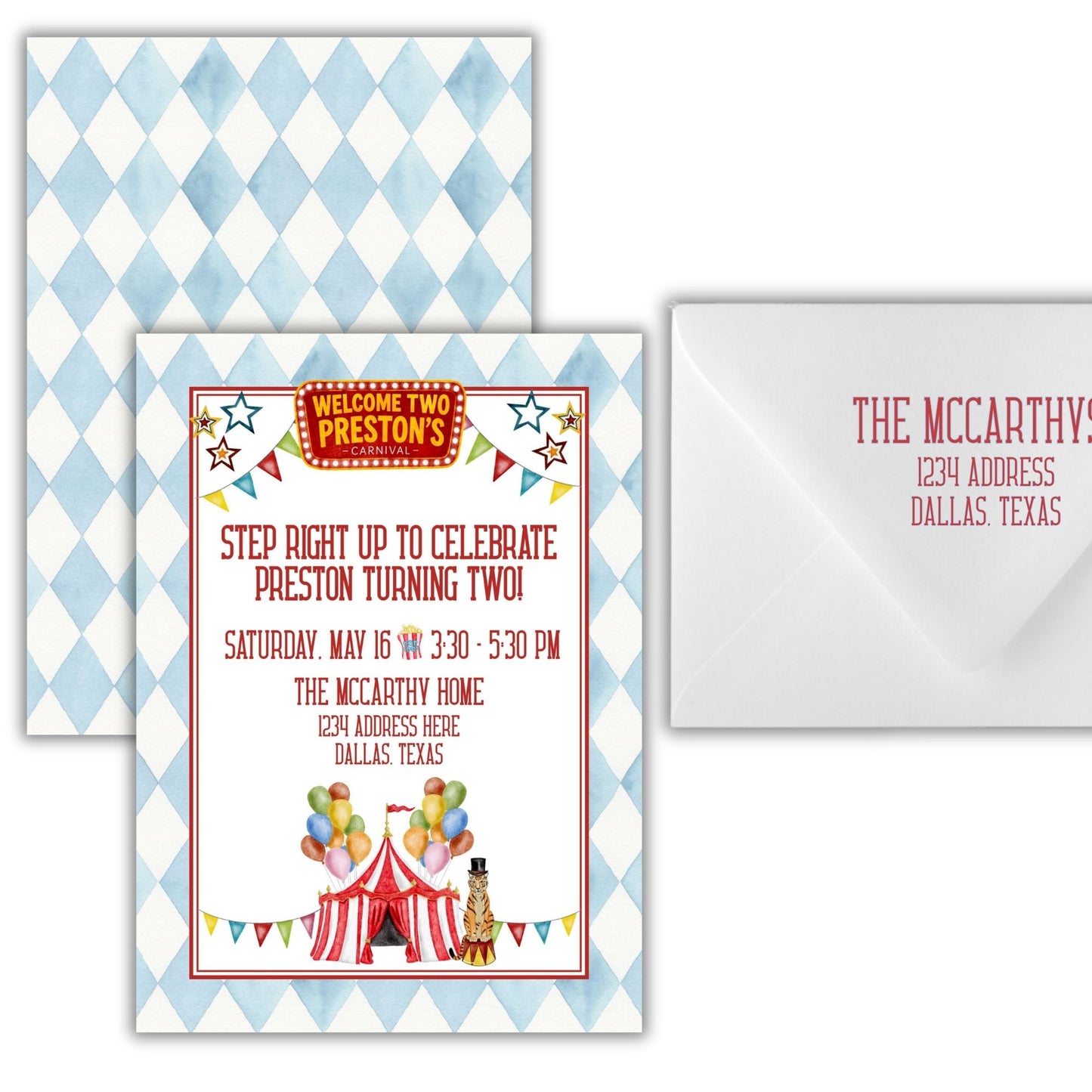 Preston's Circus Birthday Invitation (We Love Janelle Paige)