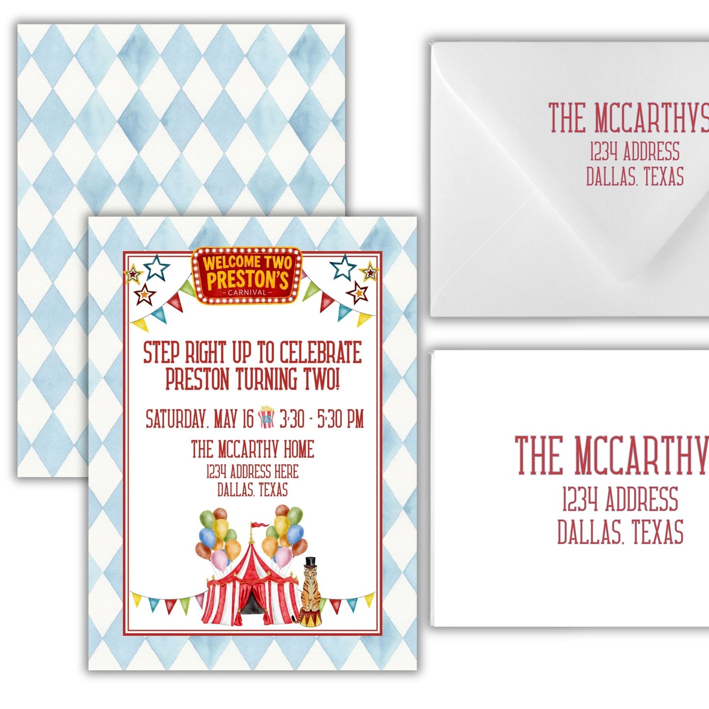 Preston's Circus Birthday Invitation (We Love Janelle Paige)