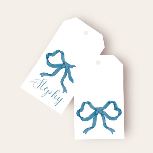 Blue Bow Big Gift Tags