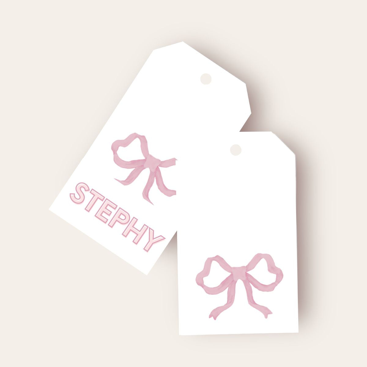 Pink Bow Big Gift Tags