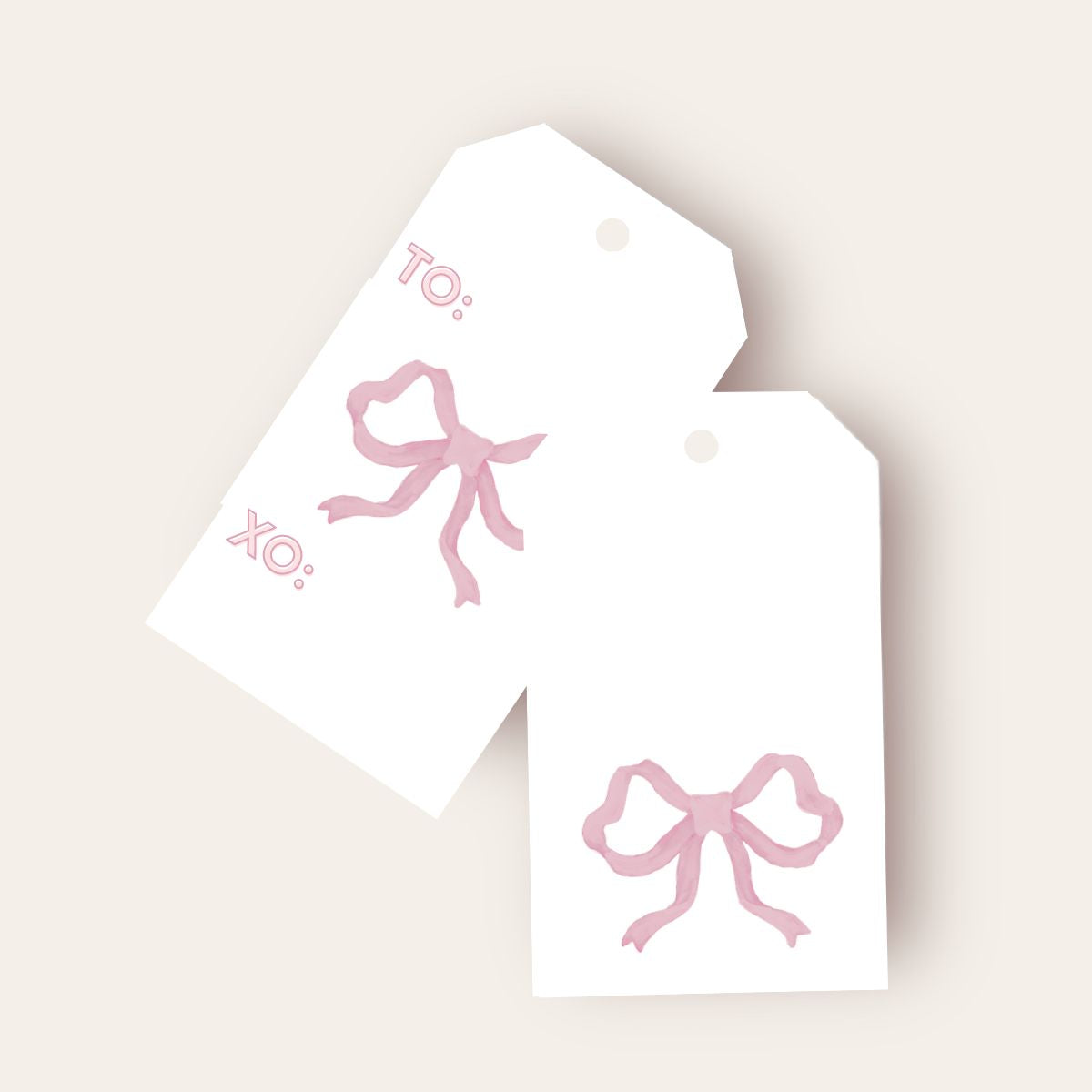 Pink Bow Big Gift Tags
