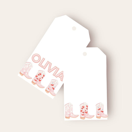 Pink Boots Big Gift Tags
